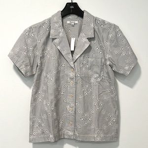 madewell Eyelet Piedmont Camp Shirt Size XXS NWT